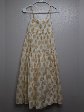 J. Crew Cream Sundress with Gold Floral Print